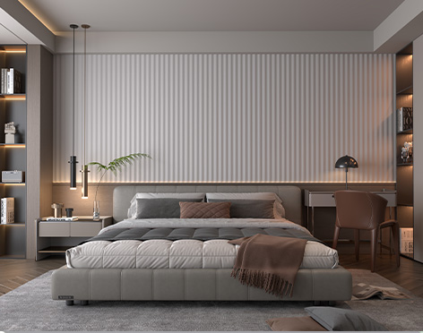 Interior Wall Decoration WPC Fluted  Wall Panel Chipboard