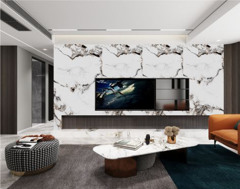 Stone Pattern Interior Decoration Carbon Crystal  Wall Panel Chipboard