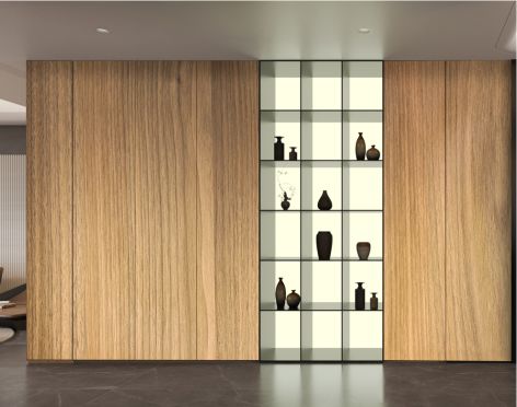 Wooden Interior Decoration Carbon Crystal  Wall Panel Chipboard