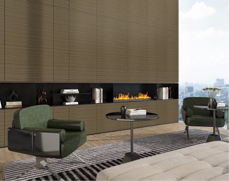 Wooden Interior Decoration Carbon Crystal  Wall Panel Chipboard