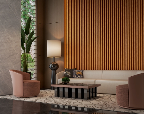 Fluted Wall Panel Interior WPC Wall Decoration Chipboard