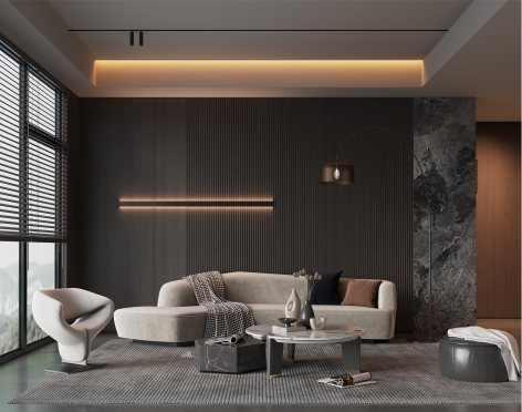 Fluted Wall Panel Interior WPC Wall Decoration Chipboard