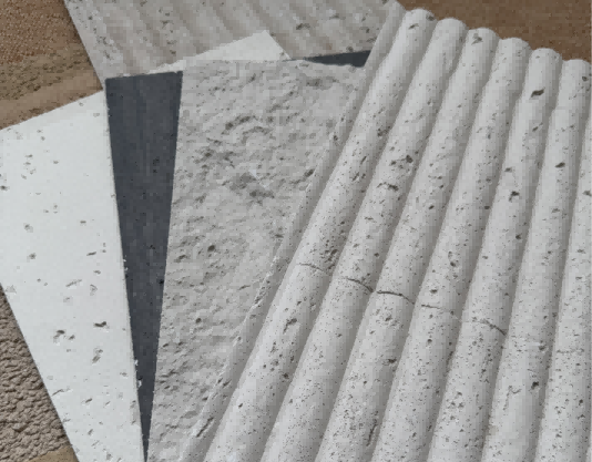 Various styles of flexible stone veneer