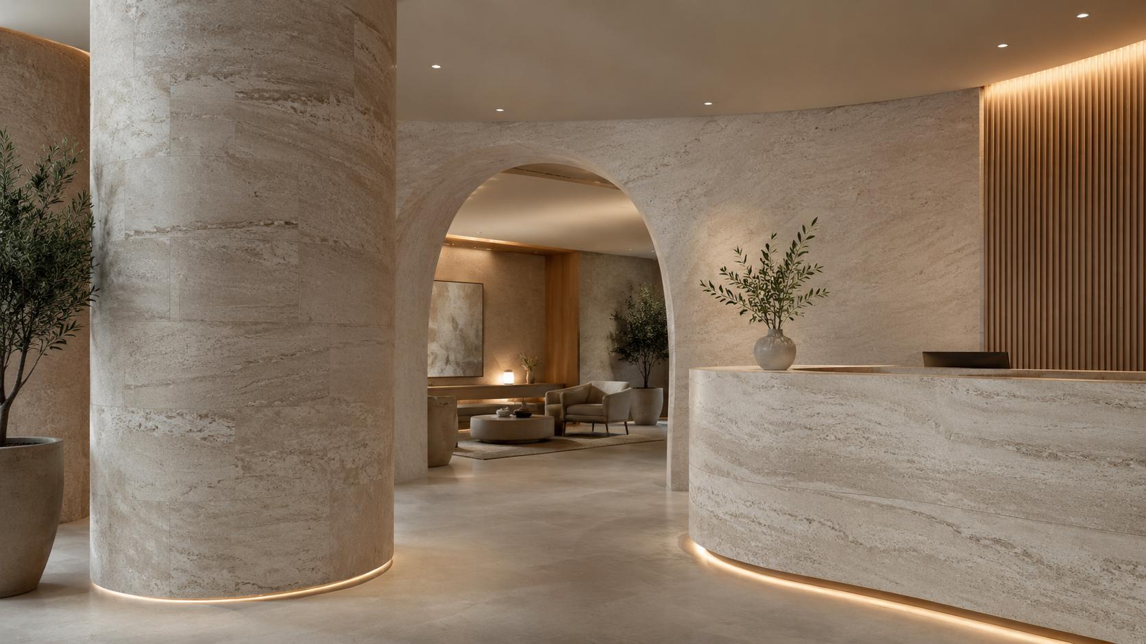 Flexible Stone Useful for Columns, Arches and Desks