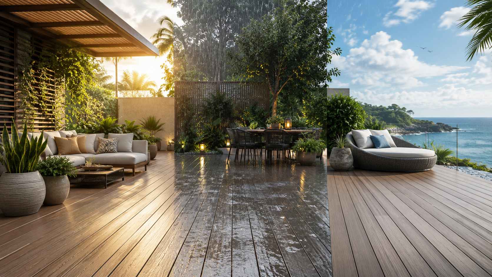 WPC Outdoor Flooring for Heat, Rain and Coastal Air WPC Outdoor Flooring for Heat, Rain and Coastal Air