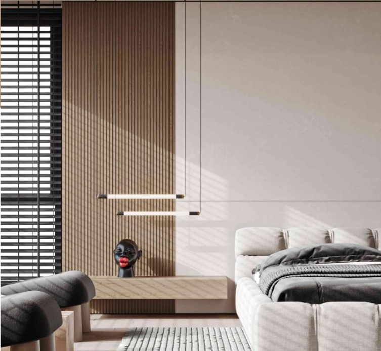 Application of WPC Fluted Wall Panels in the Bedroom