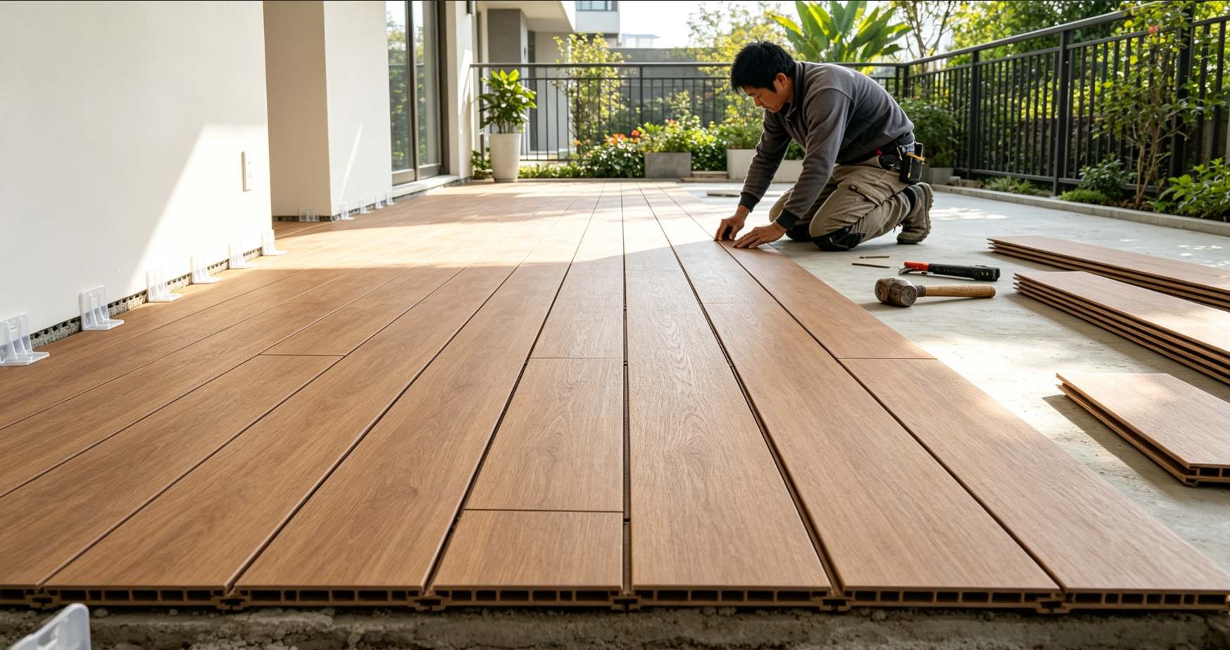 Installation of outdoor WPC flooring