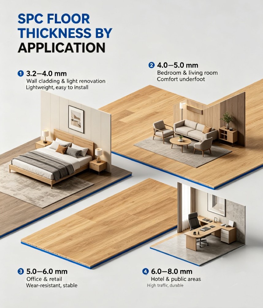 4mm vs 6mm vs 8mm SPC Flooring Comparison