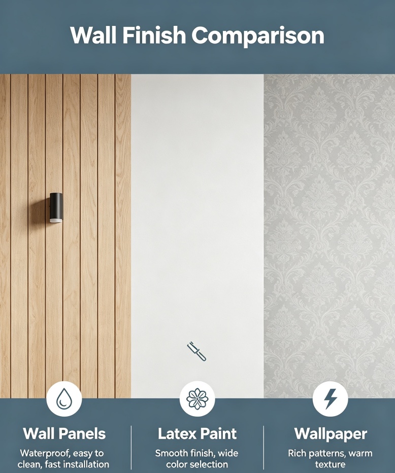 Wall Panel vs Paint vs Wallpaper: 2026 Interior Selection Guide Wall Panel vs Paint vs Wallpaper: 2026 Interior Selection Guide
